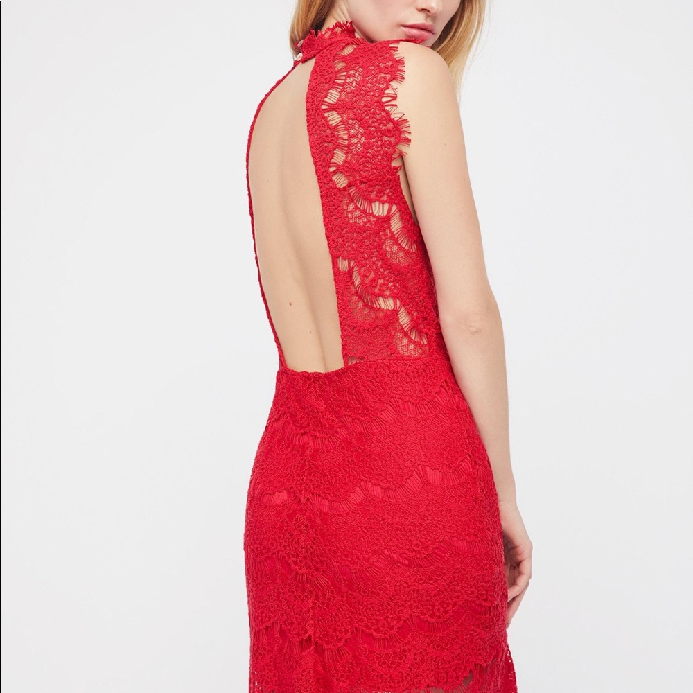 Free People Red Intimately DayDream Bodycon Dress